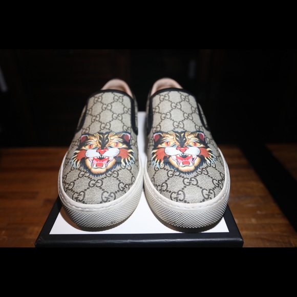 Gucci Angry Cat Slip Ons